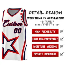 White Shoulder Stars Graffiti Pattern Basketball Jersey 2