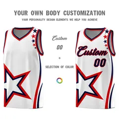 White Shoulder Stars Graffiti Pattern Basketball Jersey 3
