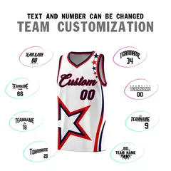 White Shoulder Stars Graffiti Pattern Basketball Jersey 4