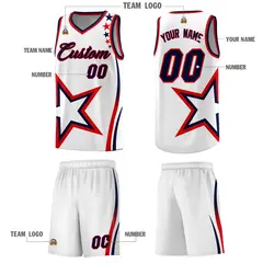 White Shoulder Stars Graffiti Pattern Basketball Jersey 5