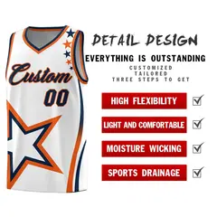 White Shoulder Stars Graffiti Pattern Basketball Jersey 2