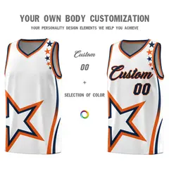 White Shoulder Stars Graffiti Pattern Basketball Jersey 3
