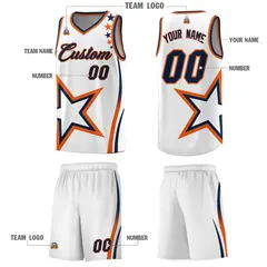 White Shoulder Stars Graffiti Pattern Basketball Jersey 5