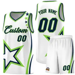 White Shoulder Stars Graffiti Pattern Basketball Jersey 1