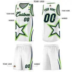White Shoulder Stars Graffiti Pattern Basketball Jersey 5