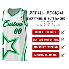 White Shoulder Stars Graffiti Pattern Basketball Jersey 2