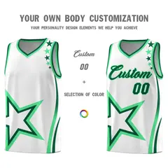 White Shoulder Stars Graffiti Pattern Basketball Jersey 3