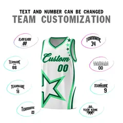 White Shoulder Stars Graffiti Pattern Basketball Jersey 4