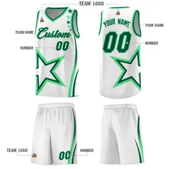 White Shoulder Stars Graffiti Pattern Basketball Jersey 5