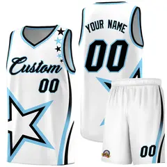 White Shoulder Stars Graffiti Pattern Basketball Jersey 1