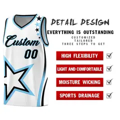 White Shoulder Stars Graffiti Pattern Basketball Jersey 2