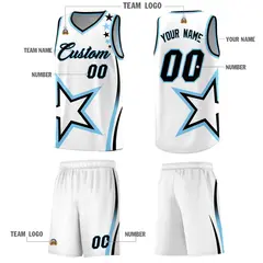 White Shoulder Stars Graffiti Pattern Basketball Jersey 5