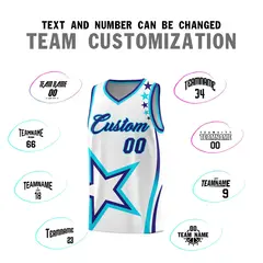 White Shoulder Stars Graffiti Pattern Basketball Jersey 4