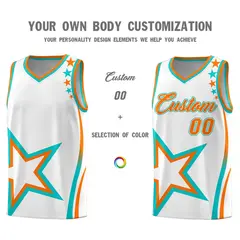 White Shoulder Stars Graffiti Pattern Basketball Jersey 3