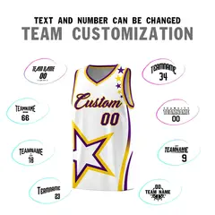 White Shoulder Stars Graffiti Pattern Basketball Jersey 4