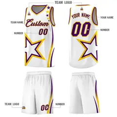 White Shoulder Stars Graffiti Pattern Basketball Jersey 5
