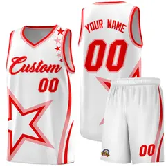 White Shoulder Stars Graffiti Pattern Basketball Jersey 1