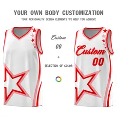 White Shoulder Stars Graffiti Pattern Basketball Jersey 3