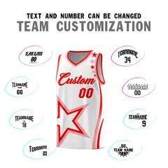 White Shoulder Stars Graffiti Pattern Basketball Jersey 4