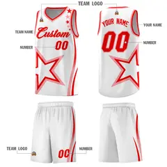 White Shoulder Stars Graffiti Pattern Basketball Jersey 5