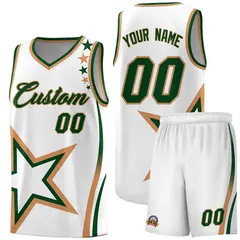 White Shoulder Stars Graffiti Pattern Basketball Jersey 1