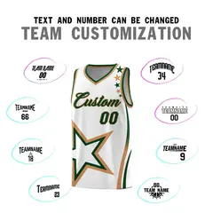 White Shoulder Stars Graffiti Pattern Basketball Jersey 4