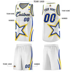 White Shoulder Stars Graffiti Pattern Basketball Jersey 5