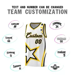 White Shoulder Stars Graffiti Pattern Basketball Jersey 4