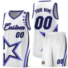 White Shoulder Stars Graffiti Pattern Basketball Jersey 1