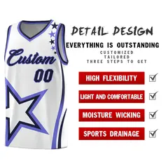 White Shoulder Stars Graffiti Pattern Basketball Jersey 2
