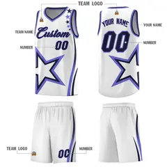 White Shoulder Stars Graffiti Pattern Basketball Jersey 5
