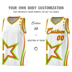 White Shoulder Stars Graffiti Pattern Basketball Jersey 3