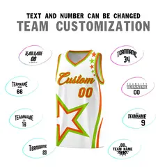 White Shoulder Stars Graffiti Pattern Basketball Jersey 4
