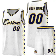 White Side Blocks Sports Uniform Basketball Jersey