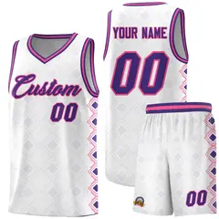 White Side Blocks Sports Uniform Basketball Jersey