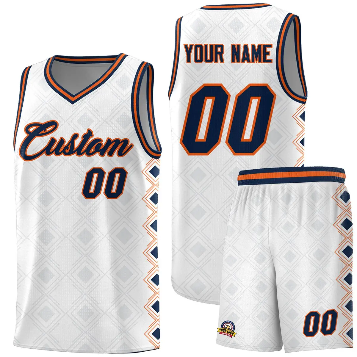 White Side Blocks Sports Uniform Basketball Jersey