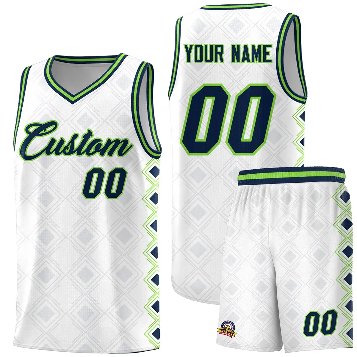 White Side Blocks Sports Uniform Basketball Jersey