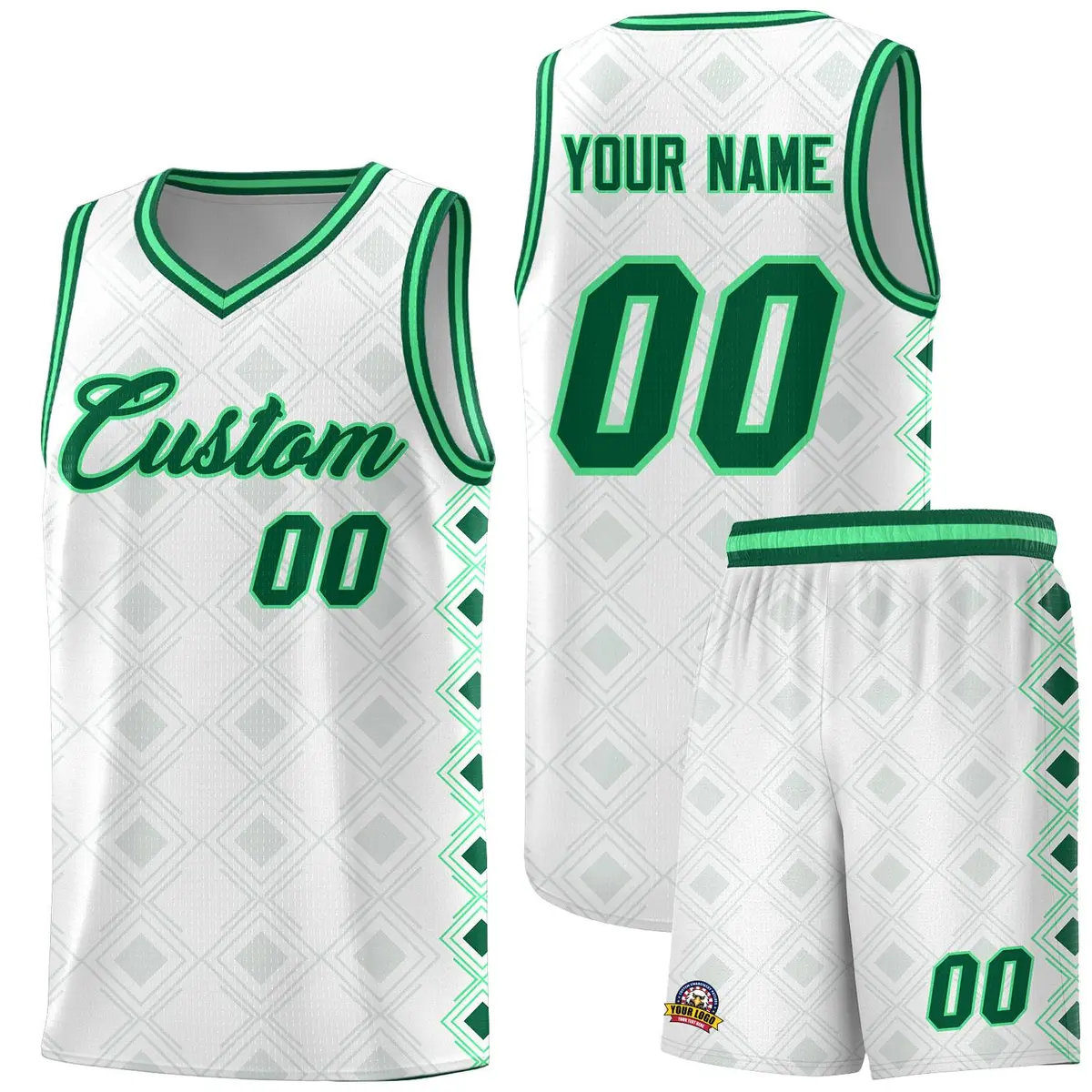 White Side Blocks Sports Uniform Basketball Jersey