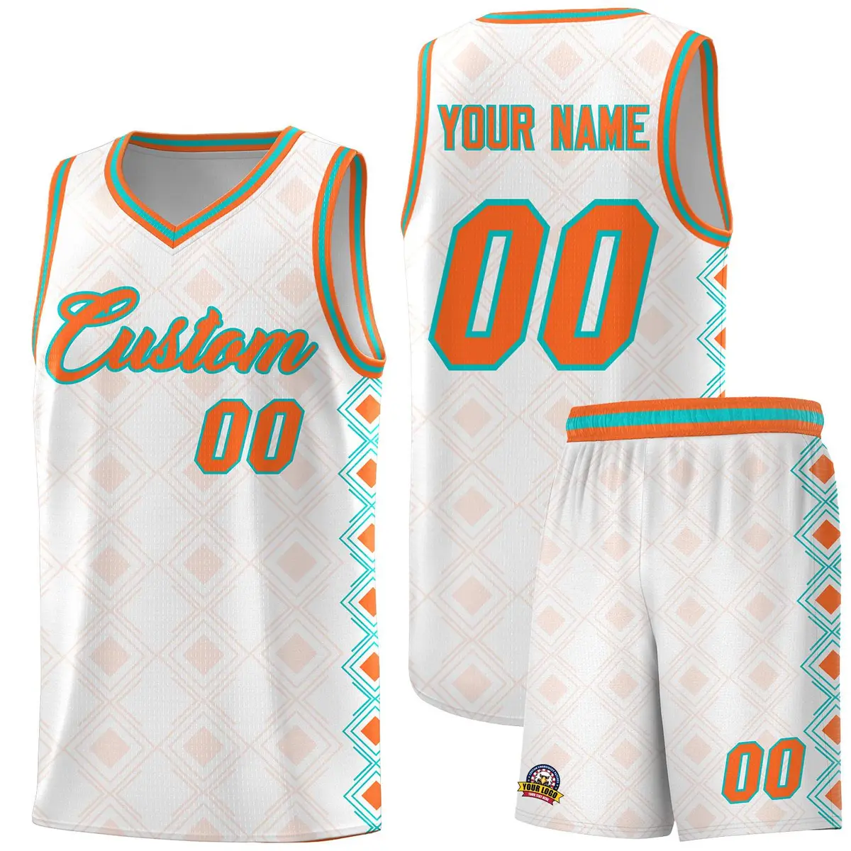White Side Blocks Sports Uniform Basketball Jersey