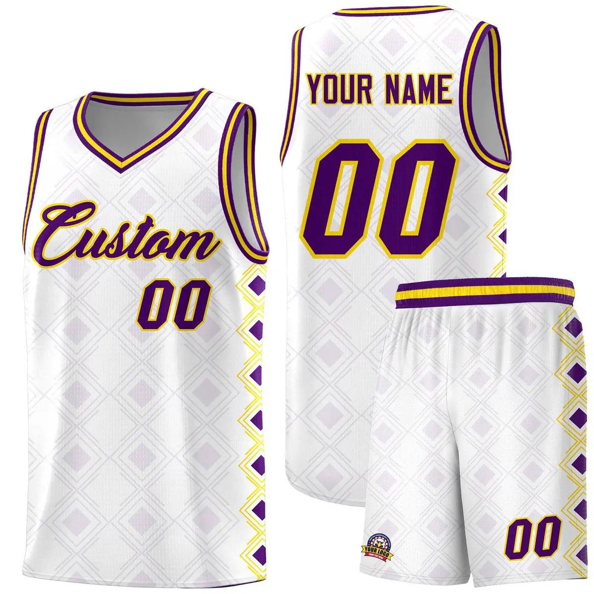 White Side Blocks Sports Uniform Basketball Jersey