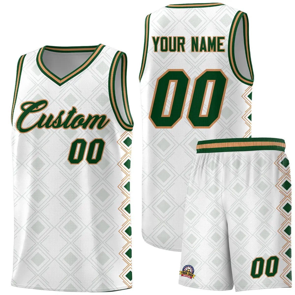 White Side Blocks Sports Uniform Basketball Jersey
