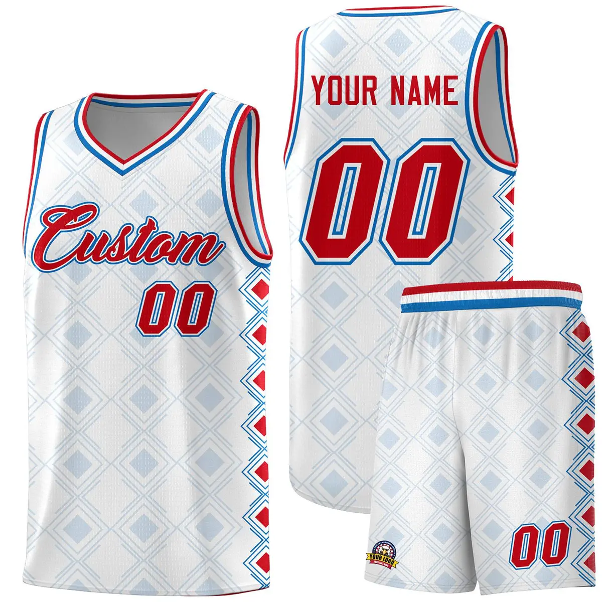 White Side Blocks Sports Uniform Basketball Jersey