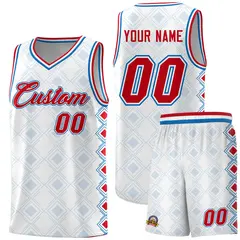 White Side Blocks Sports Uniform Basketball Jersey 1