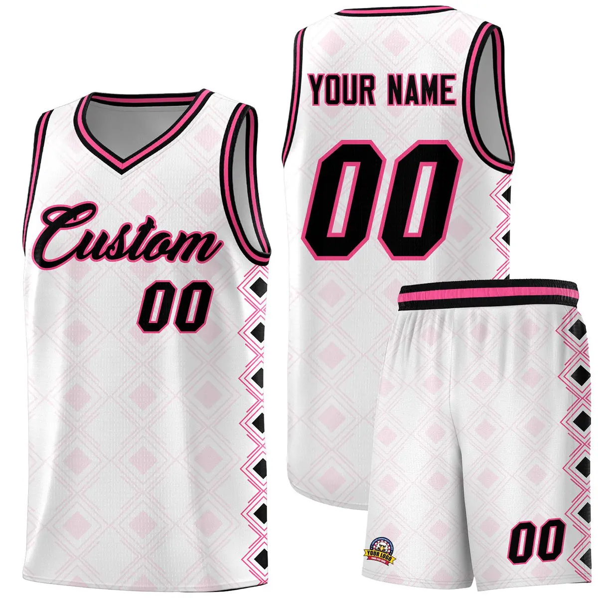 White Side Blocks Sports Uniform Basketball Jersey