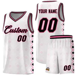 White Side Blocks Sports Uniform Basketball Jersey 1