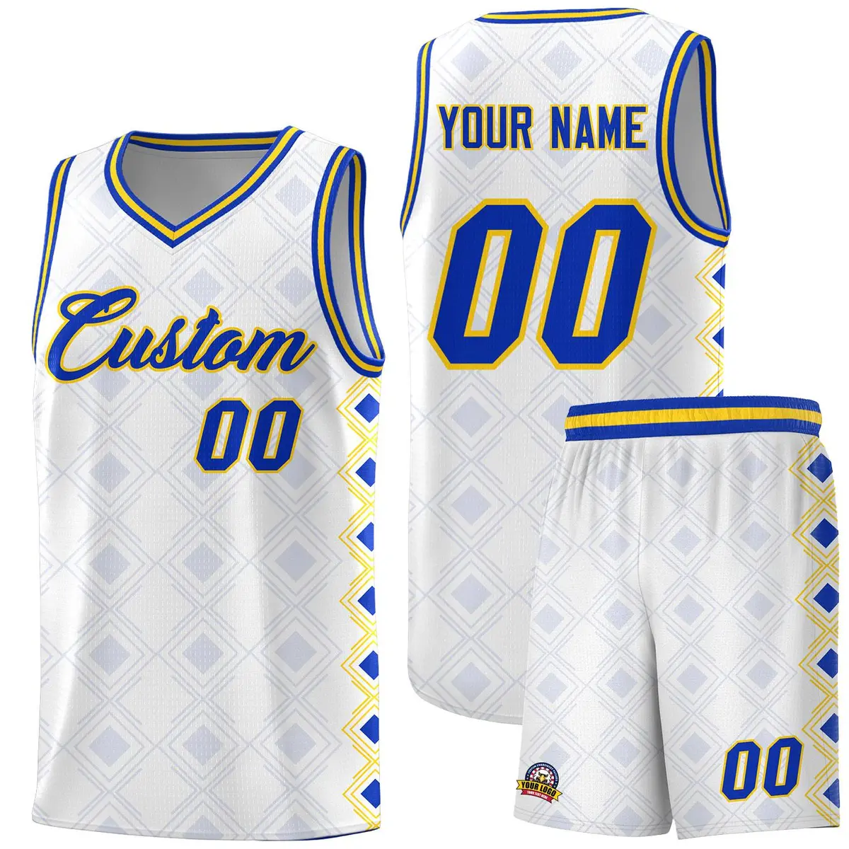 White Side Blocks Sports Uniform Basketball Jersey