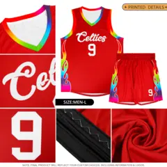 White Side Flame Pattern Fashion Sports Basketball Jersey 6