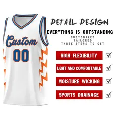White Side Lightning Graffiti Basketball Uniform Jersey 2