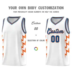 White Side Lightning Graffiti Basketball Uniform Jersey 3
