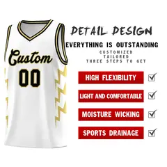 White Side Lightning Graffiti Basketball Uniform Jersey 2